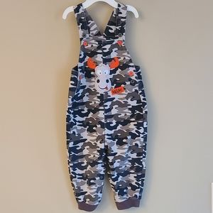 Soft camo overalls with moose detail